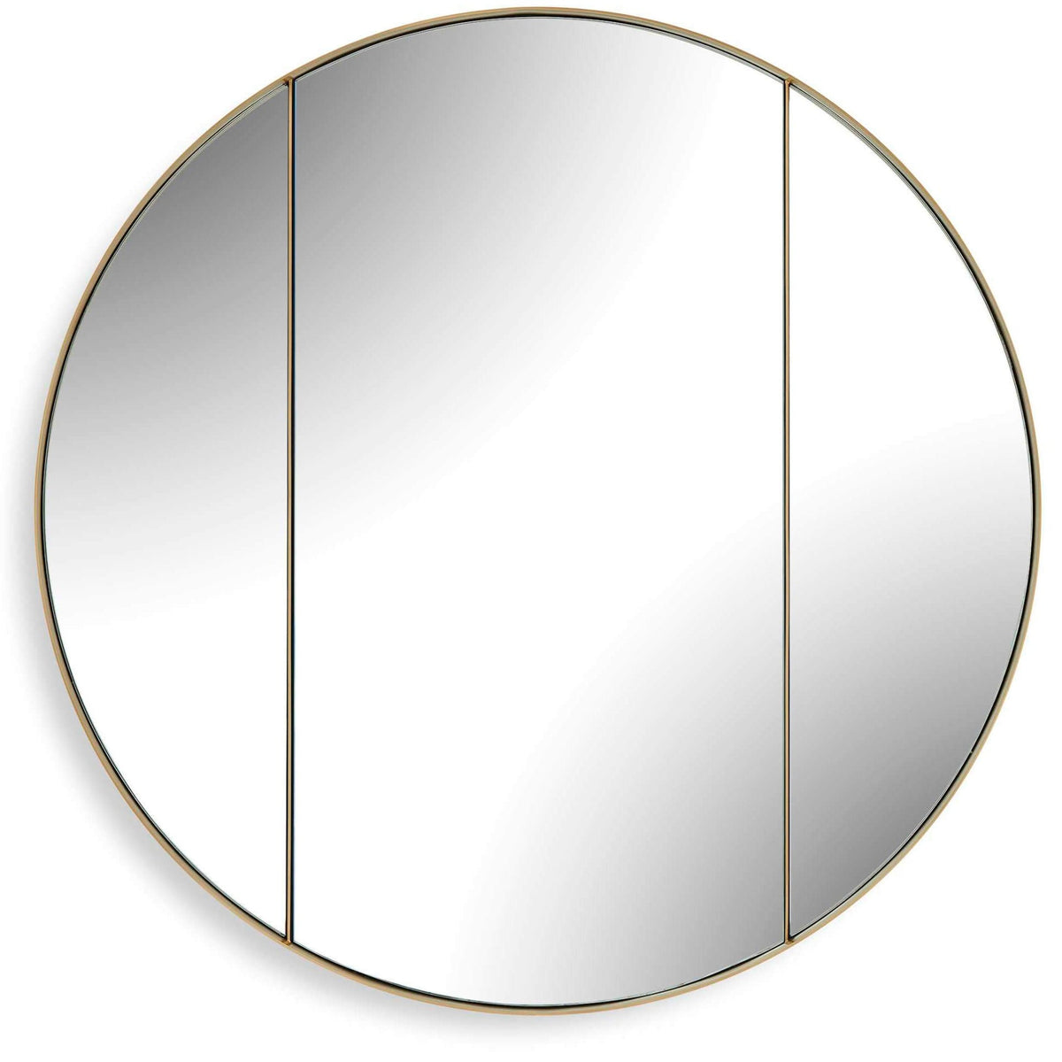 Amram Antique Brass Round Mirror