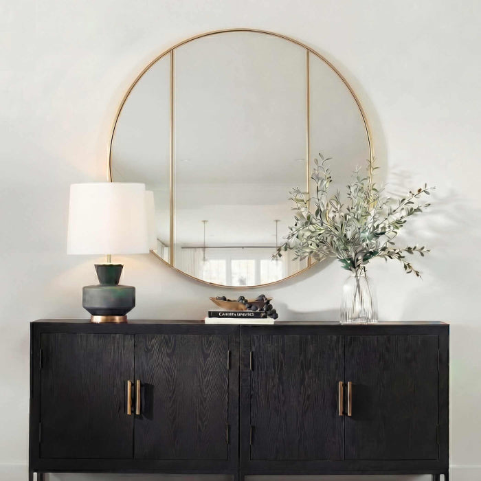 Uttermost Amram Antique Brass Round Mirror