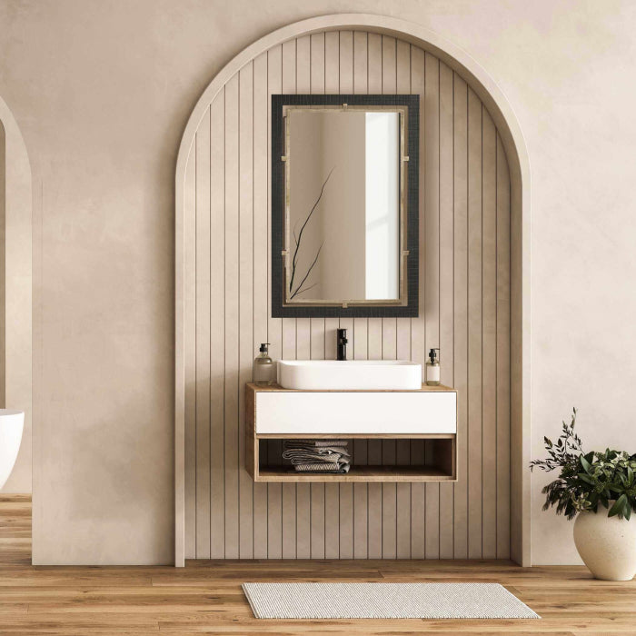 Uttermost Bach Walnut & Brass Rectangle Mirror