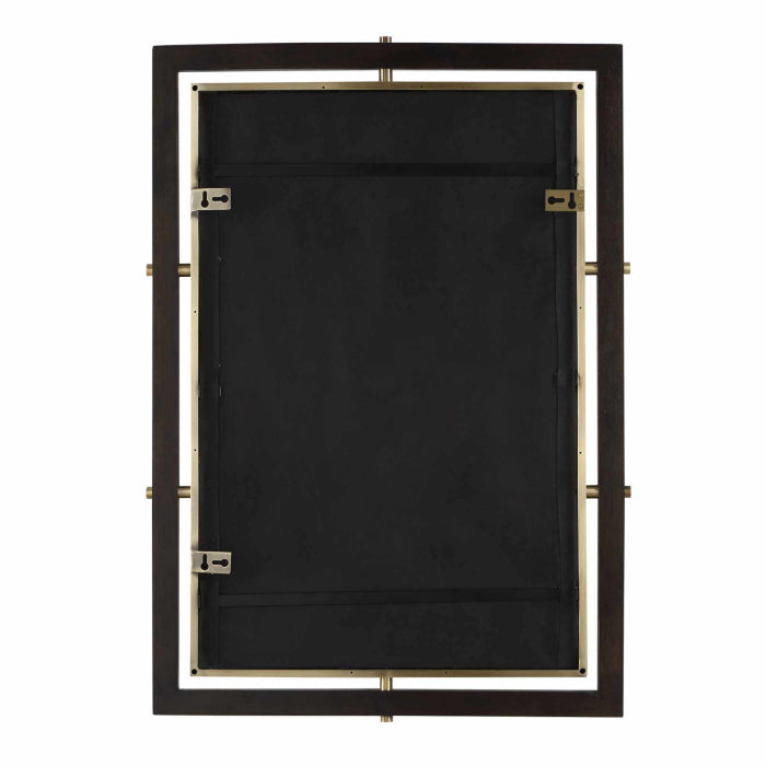 Uttermost Bach Walnut & Brass Rectangle Mirror