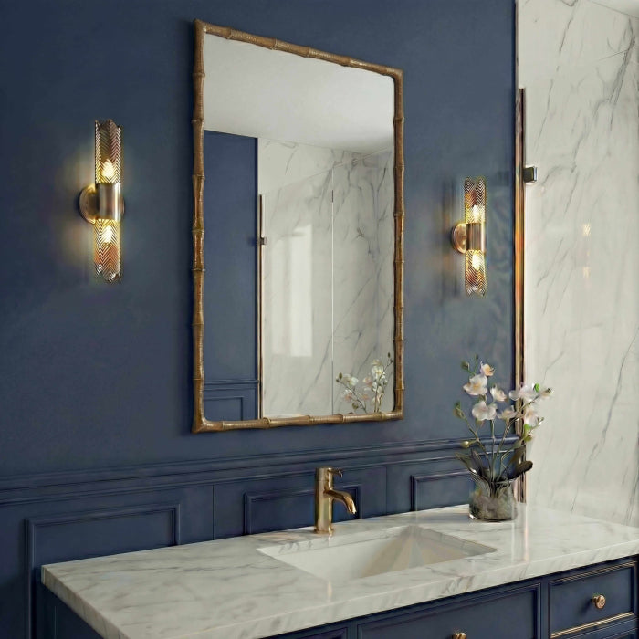 Uttermost Brass Bamboo Rectangle Mirror