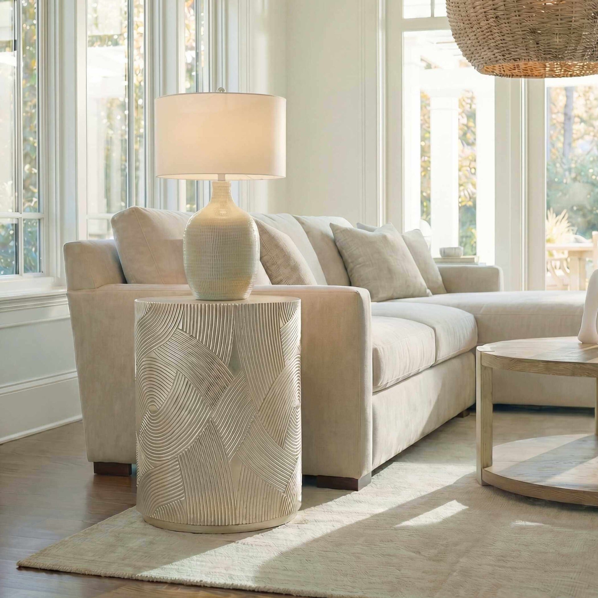 Uttermost Cassandra Gold Drum Side Table