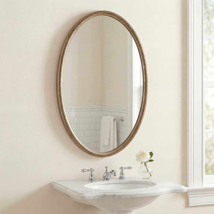 Uttermost Ellis Beaded Brass Oval Mirror