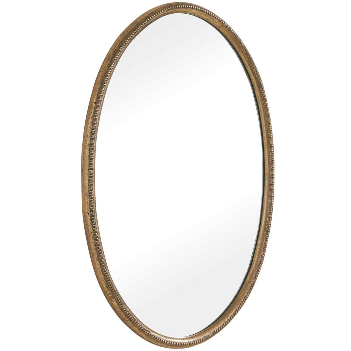 Uttermost Ellis Beaded Brass Oval Mirror