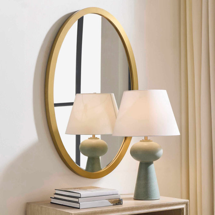 Uttermost Elstree Antique Brass Oval Mirror