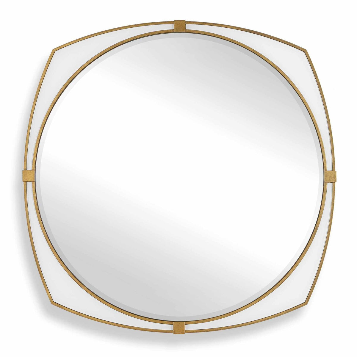 Estella White Round Mirror