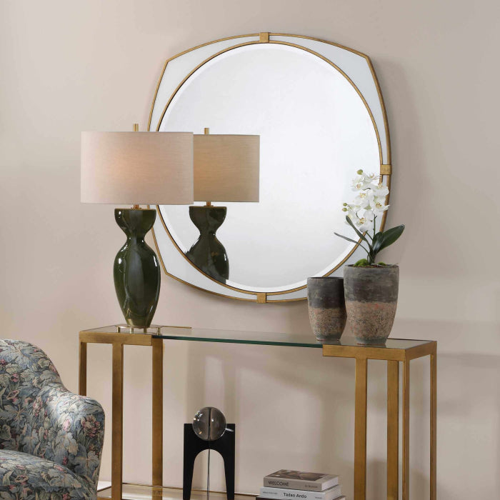 Uttermost Estella White Round Mirror