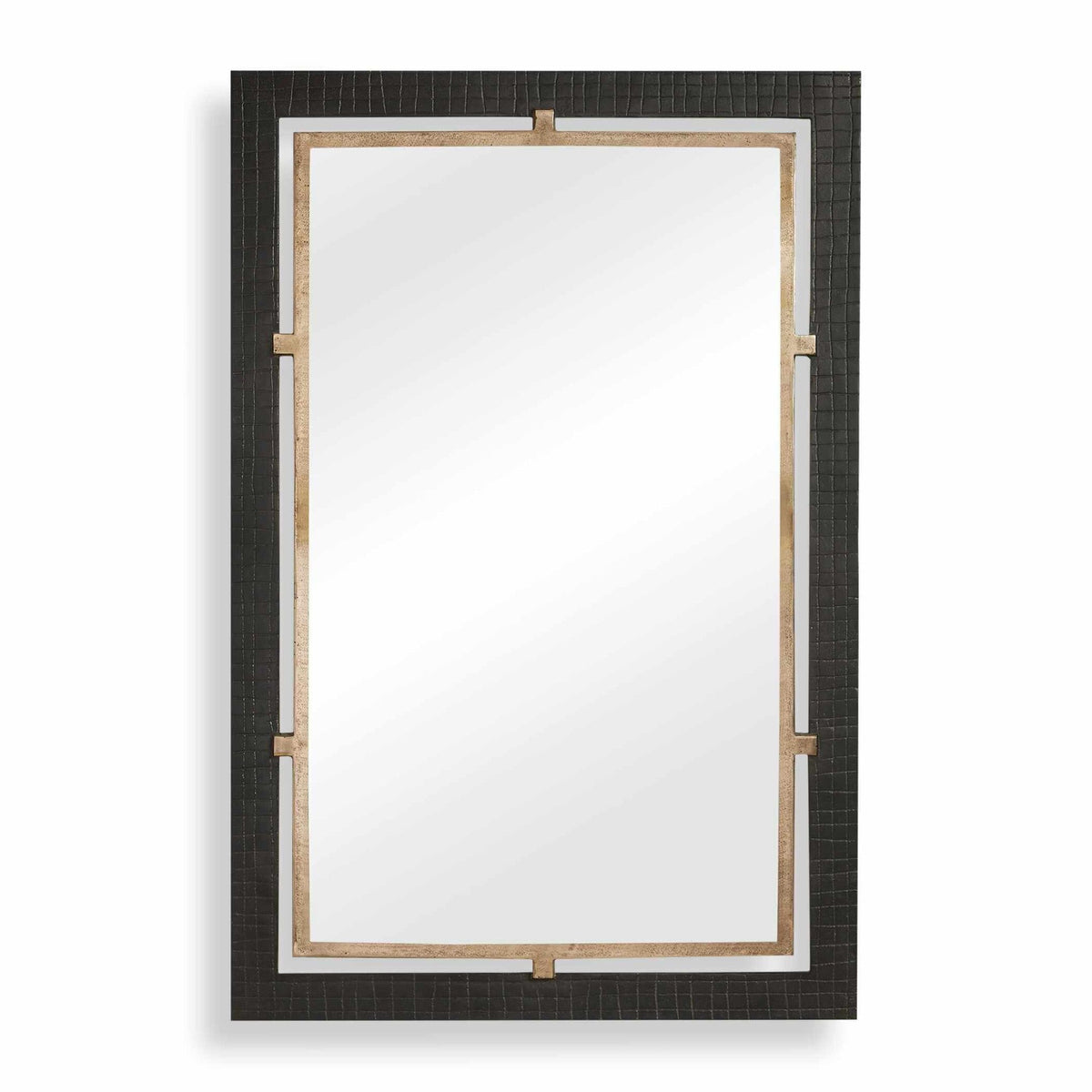 Guerra Walnut & Brass Mirror