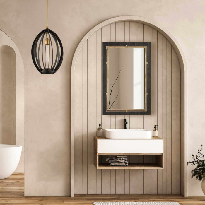 Uttermost Guerra Walnut & Brass Mirror