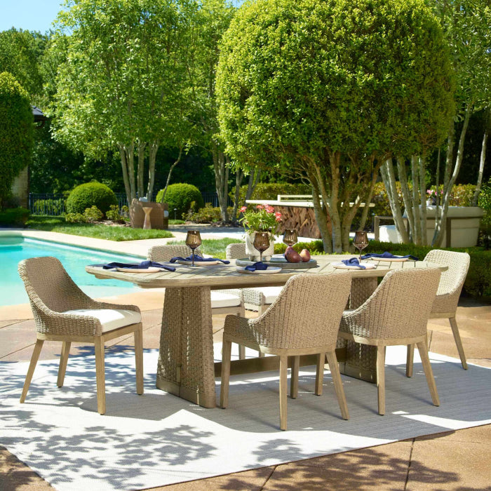 Uttermost Harbor Herringbone Indoor-Outdoor Dining Table