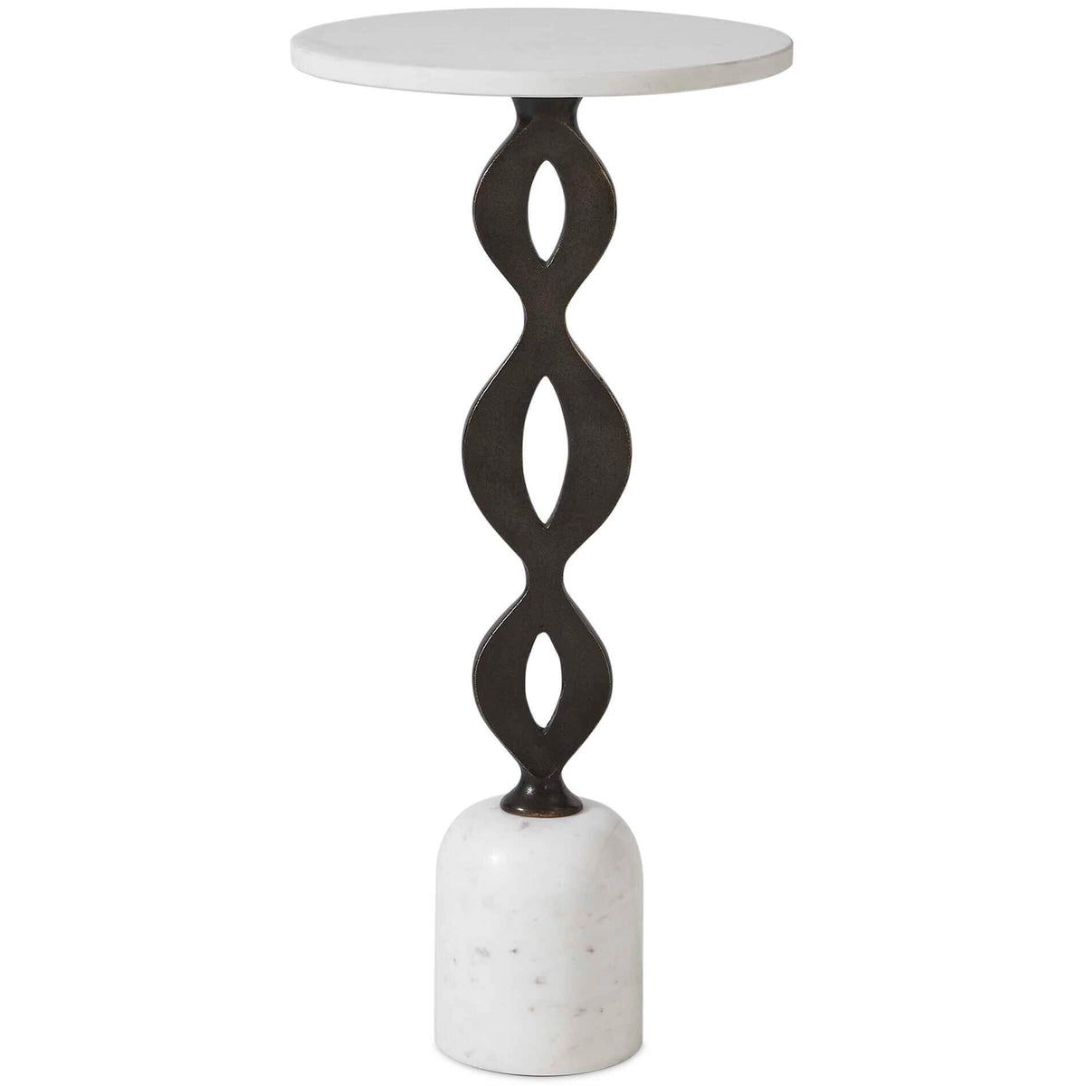Ila Round White Drink Table