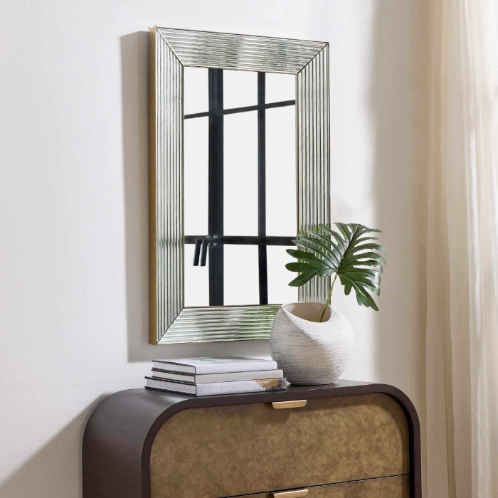 Uttermost Illuminate Antique Brass Mirror