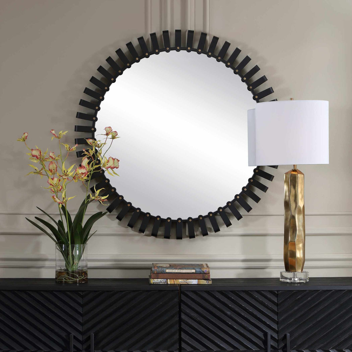 Uttermost Jael Round Iron Bands Mirror