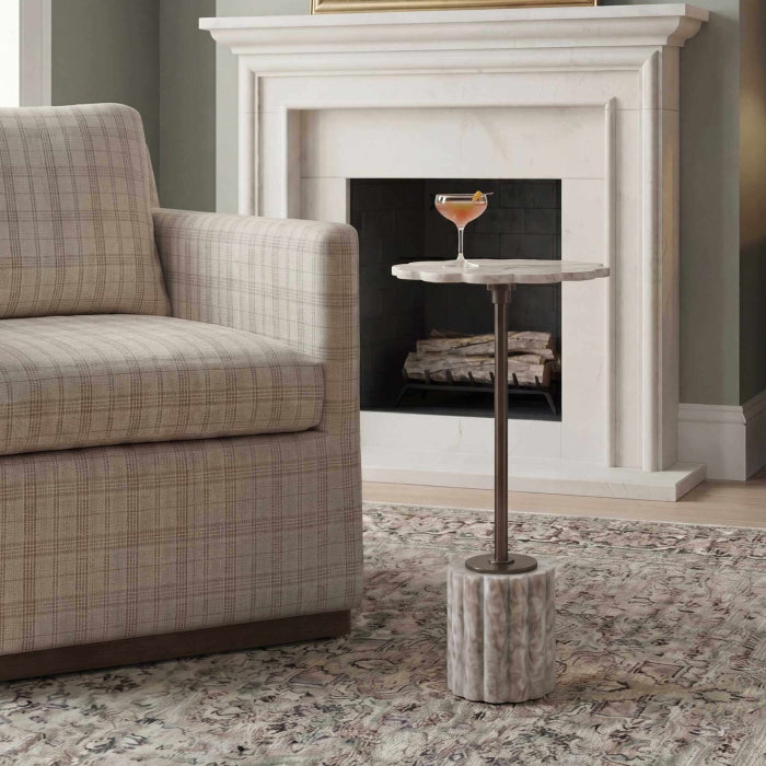 Uttermost Lana Scalloped Marble Drink Table