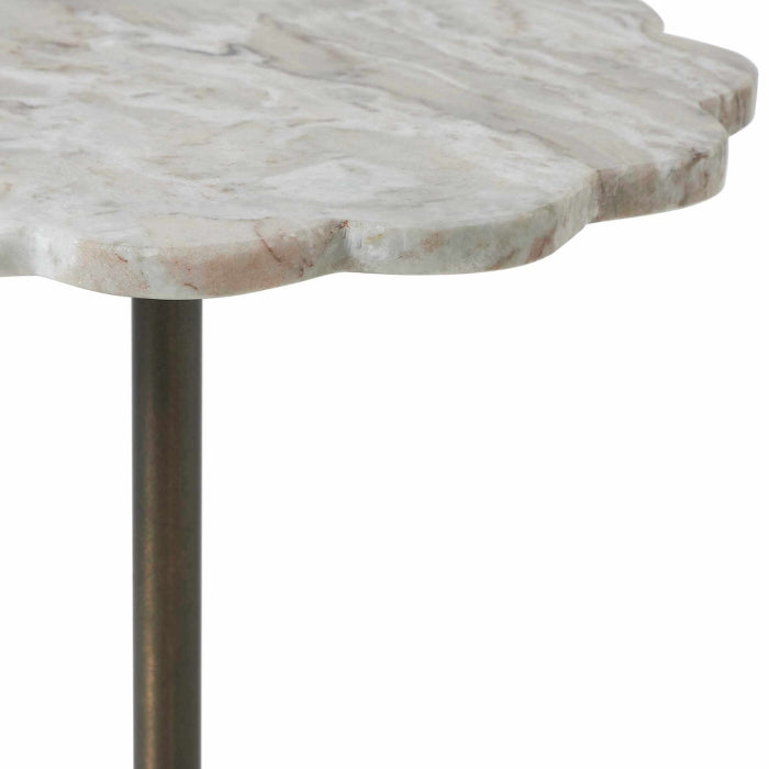 Uttermost Lana Scalloped Marble Drink Table