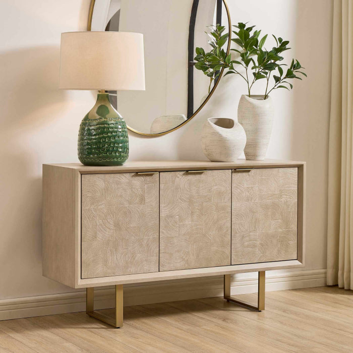 Uttermost Maeva 3 Door Light Wood Cabinet