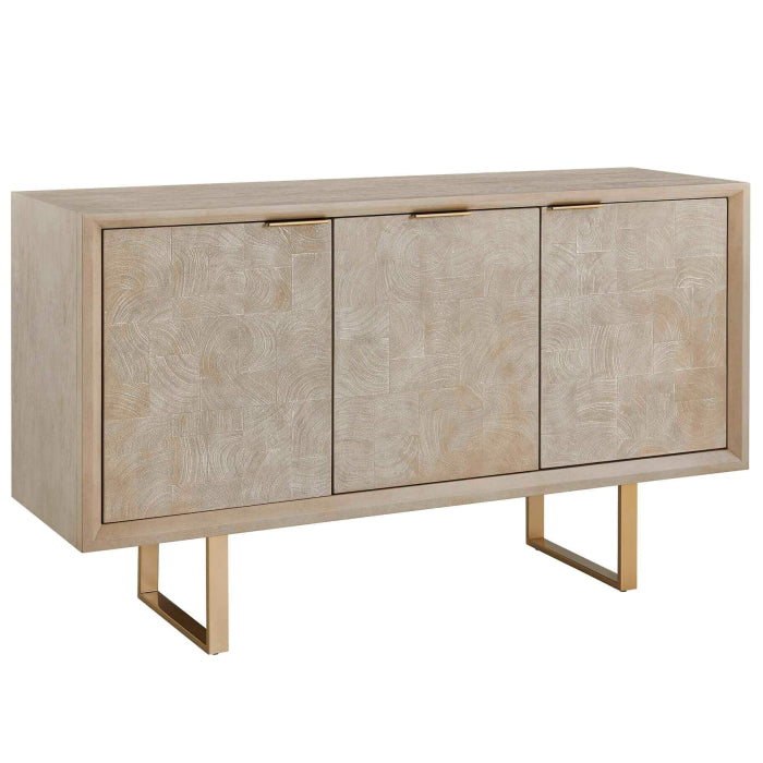 Uttermost Maeva 3 Door Light Wood Cabinet