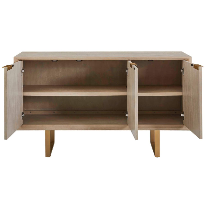 Uttermost Maeva 3 Door Light Wood Cabinet