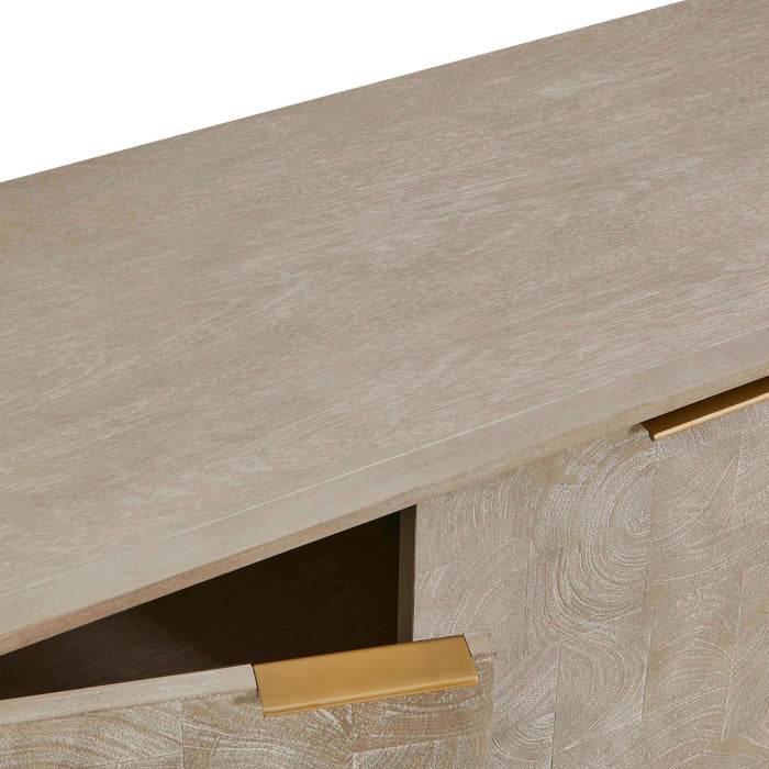 Uttermost Maeva 3 Door Light Wood Cabinet