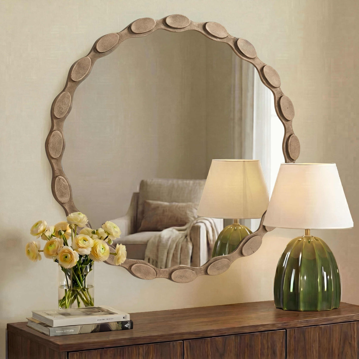 Uttermost Marietta Round Brass Mirror