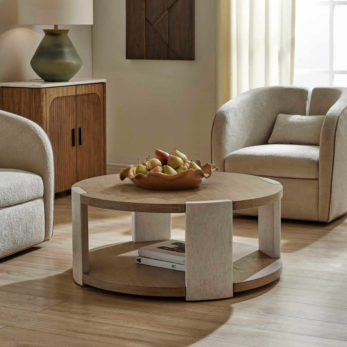 Uttermost Maulet Round Oak Coffee Table