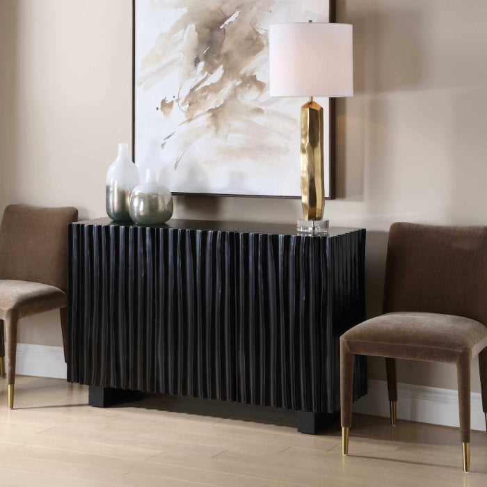 Uttermost Mercado Black 3 Door Cabinet