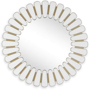 Miran White Glass Round Mirror