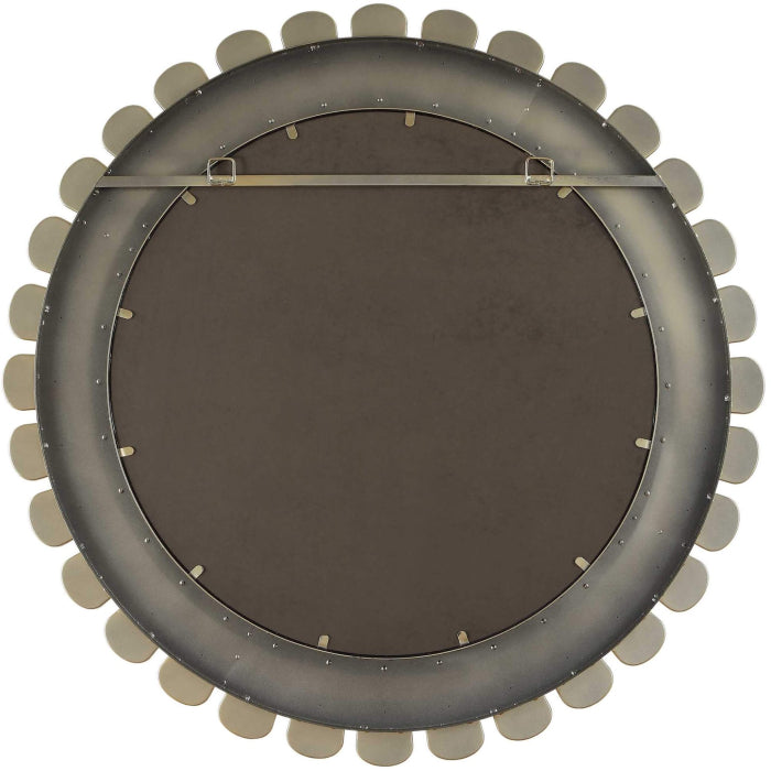 Uttermost Miran White Glass Round Mirror
