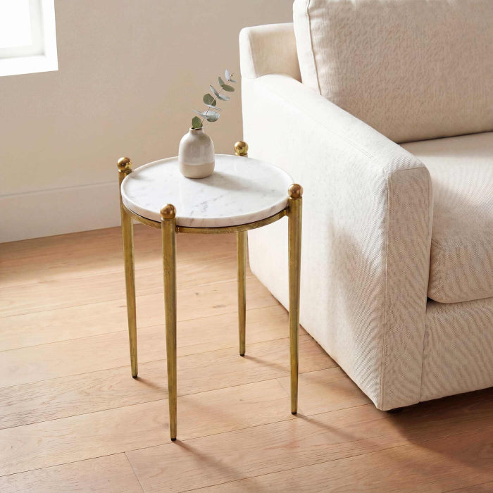 Uttermost Nahunta Antique Brass Side Table