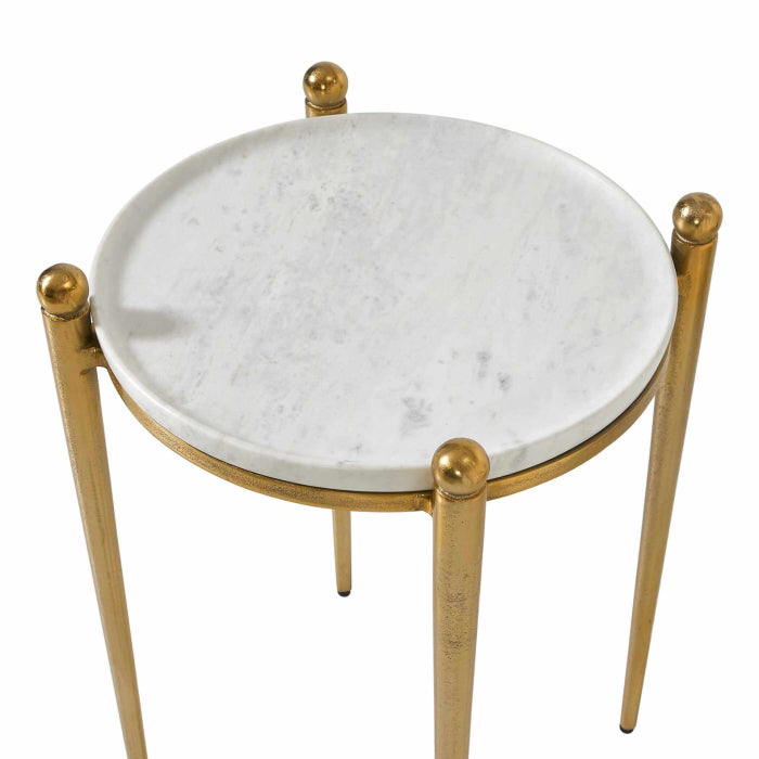 Uttermost Nahunta Antique Brass Side Table