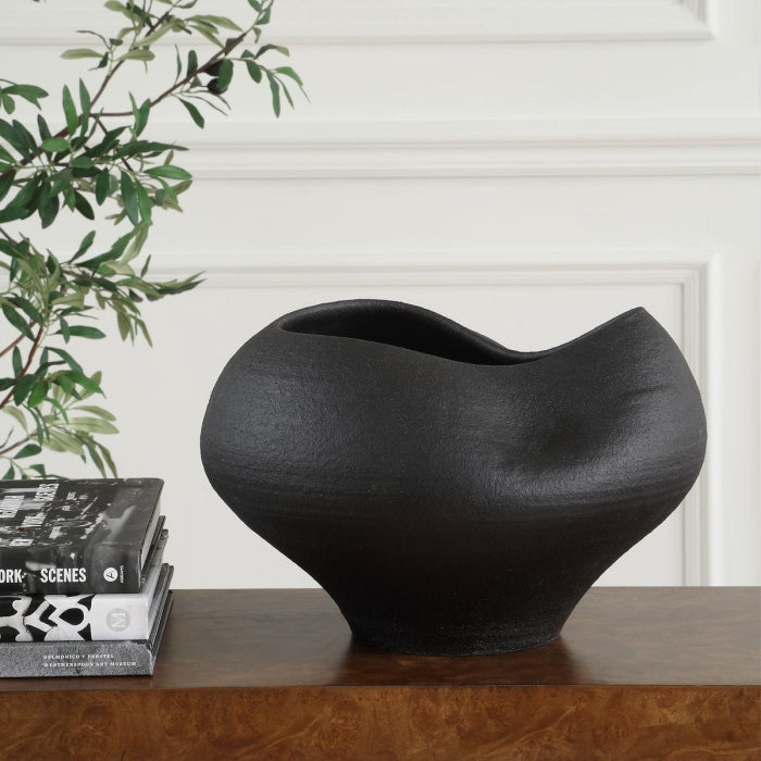 Uttermost Nocturne Black Ceramic Bowl