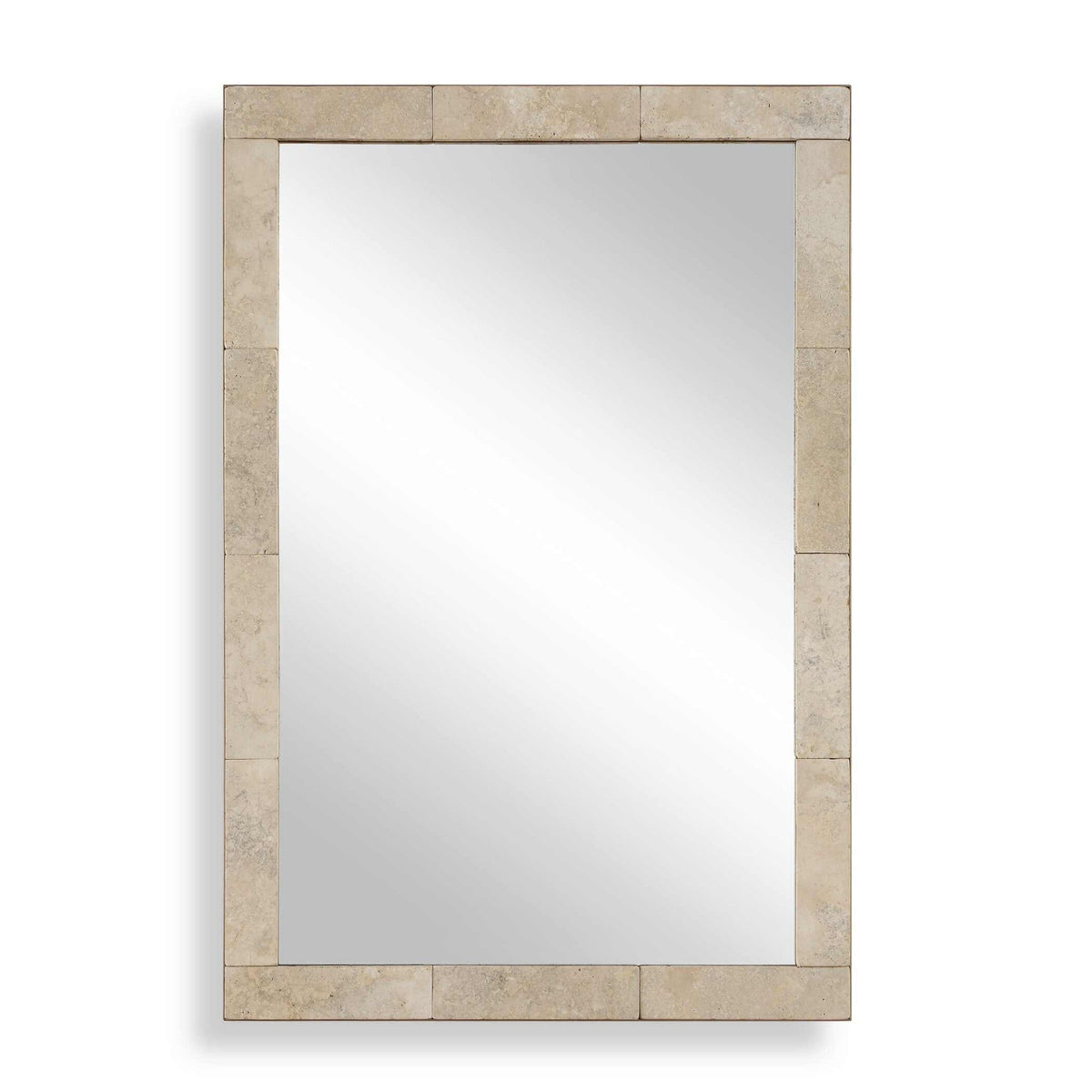 Pave Rectangular Travertine Mirror