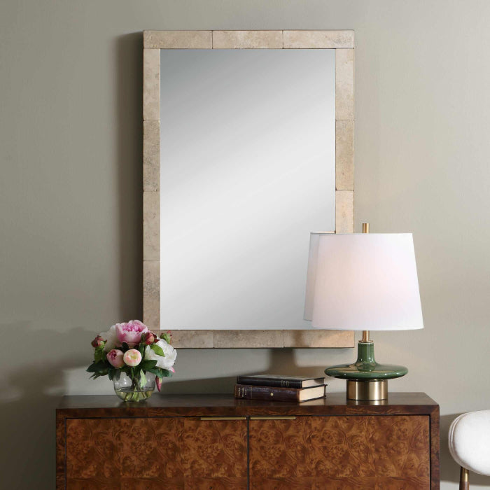 Uttermost Pave Rectangular Travertine Mirror