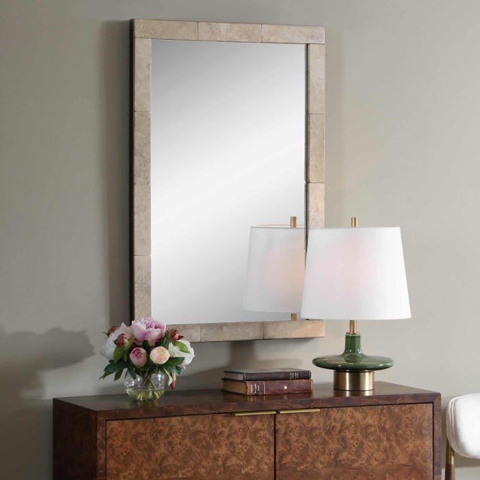 Uttermost Pave Rectangular Travertine Mirror