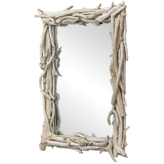Uttermost Rooted Reflection Bleached Teak Rectangular Mirror