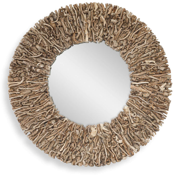 Uttermost Rossetti Round Interwoven Wood Mirror