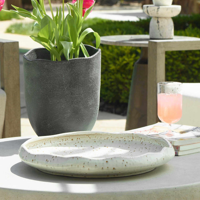 Uttermost Stardust Ripple Indoor-Outdoor White Bowl