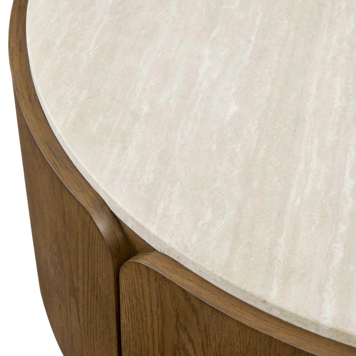 Uttermost Tindall Round Travertine Coffee Table