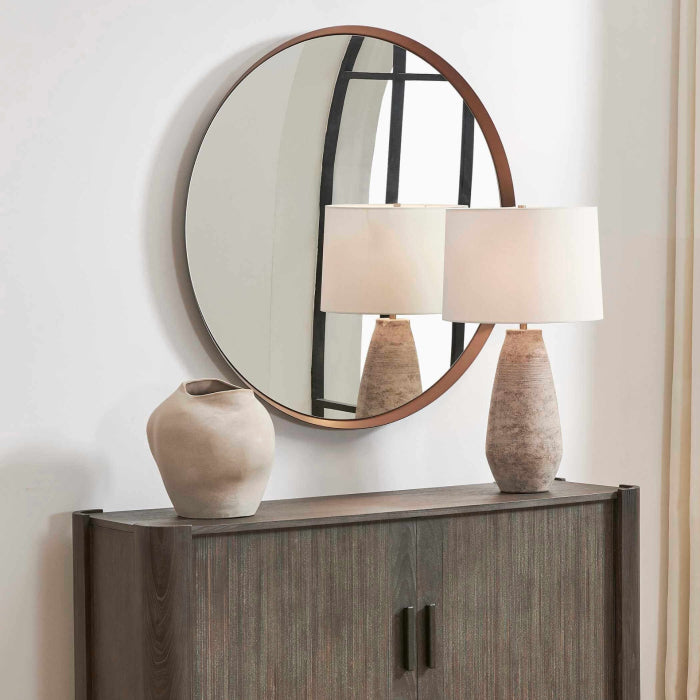 Uttermost Torrado Round Bronze Mirror