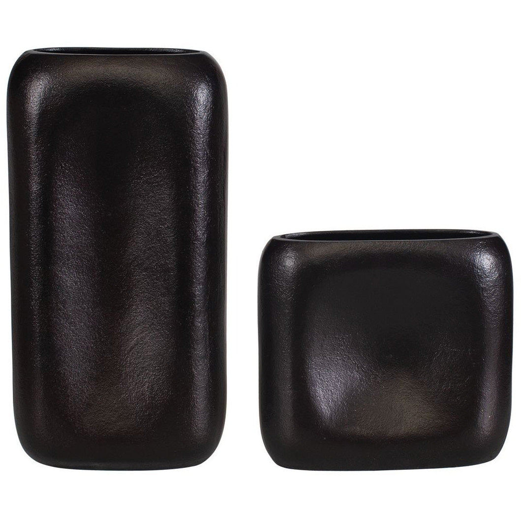 Anodic Vases in Dark Brown - Set of 2
