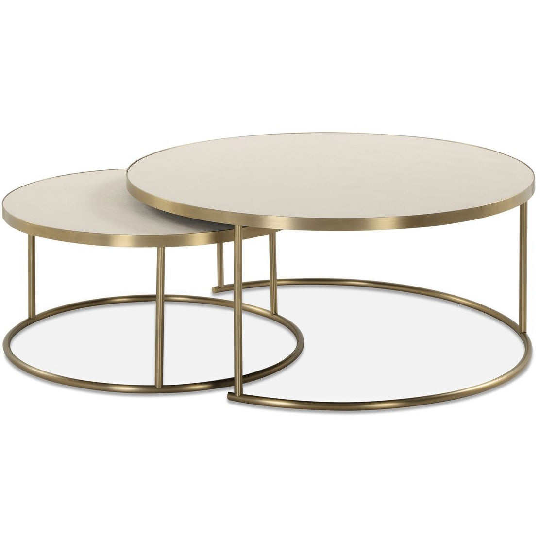Aragon Nesting Coffee Tables in White - Set of 2