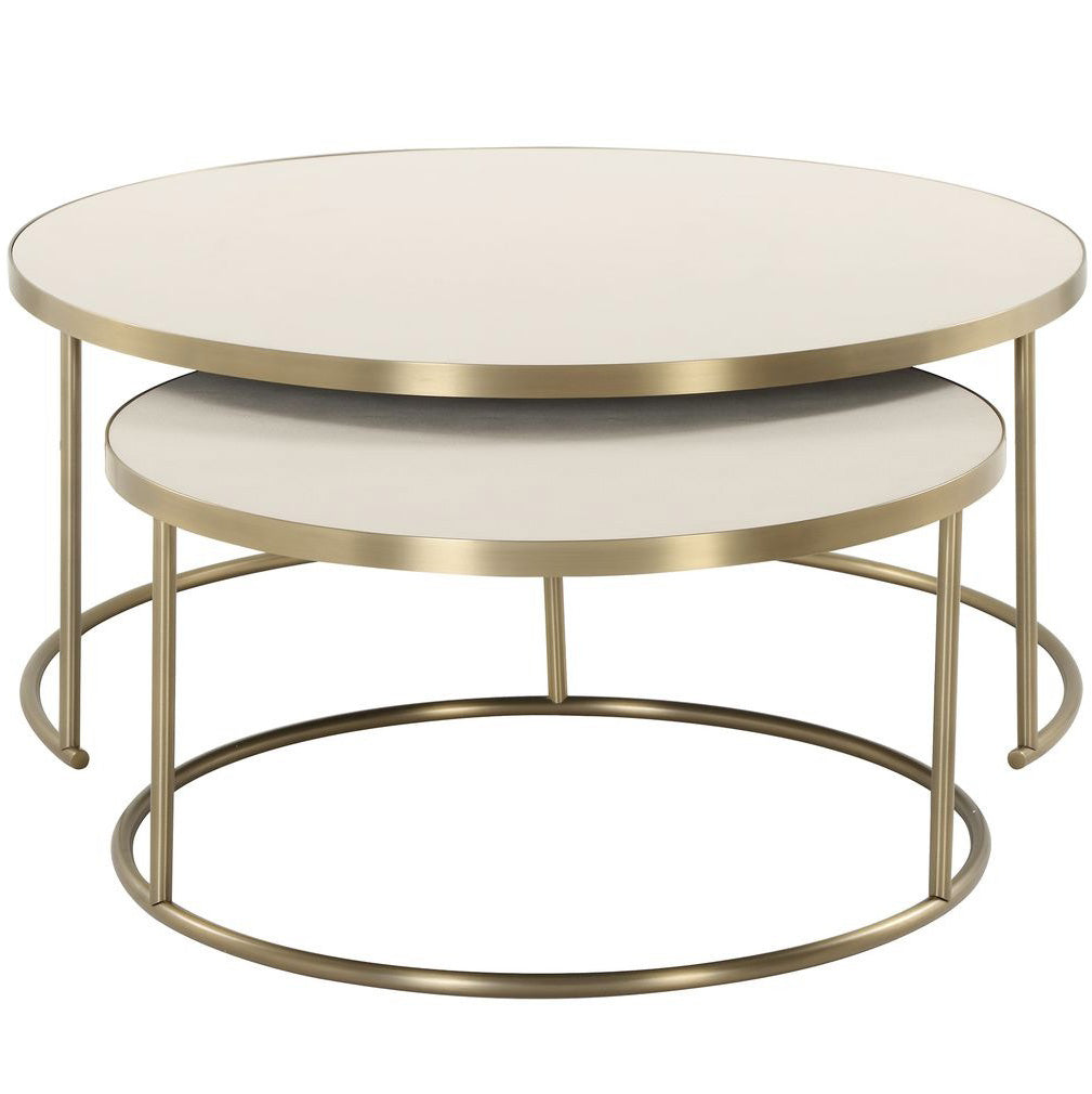 Uttermost Aragon Nesting Coffee Tables in White - Set of 2