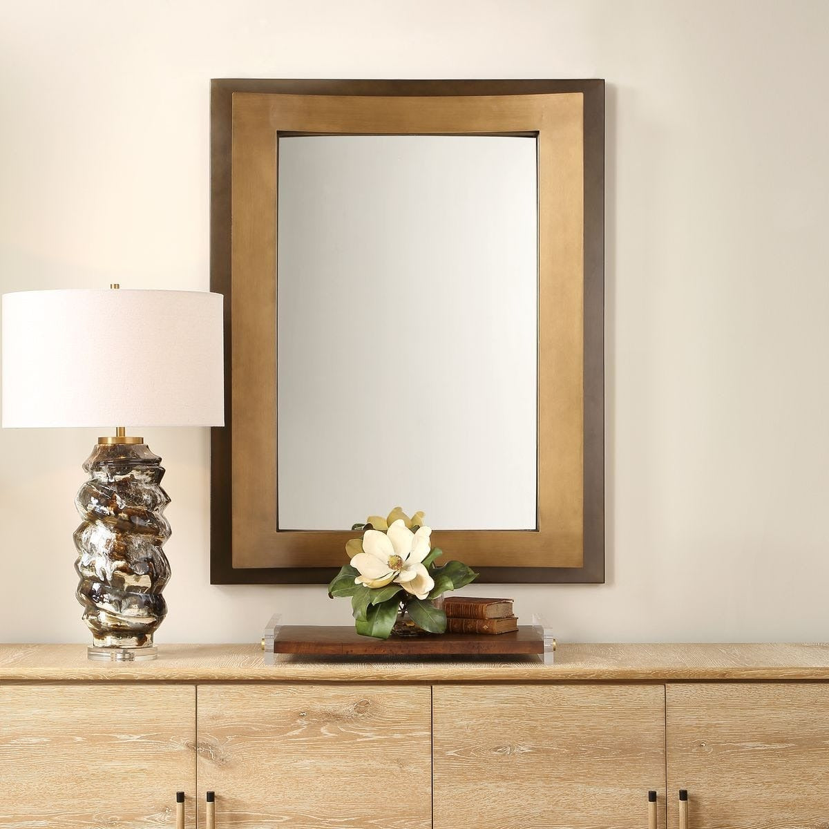 Uttermost Around The Bend Mirror in Golden Bronze