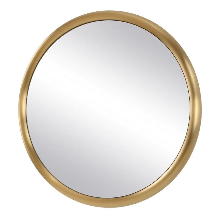 Uttermost Atkinson Modern Round Mirror in Brass