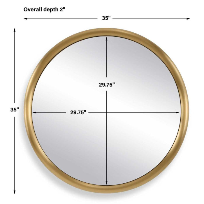 Uttermost Atkinson Modern Round Mirror in Brass
