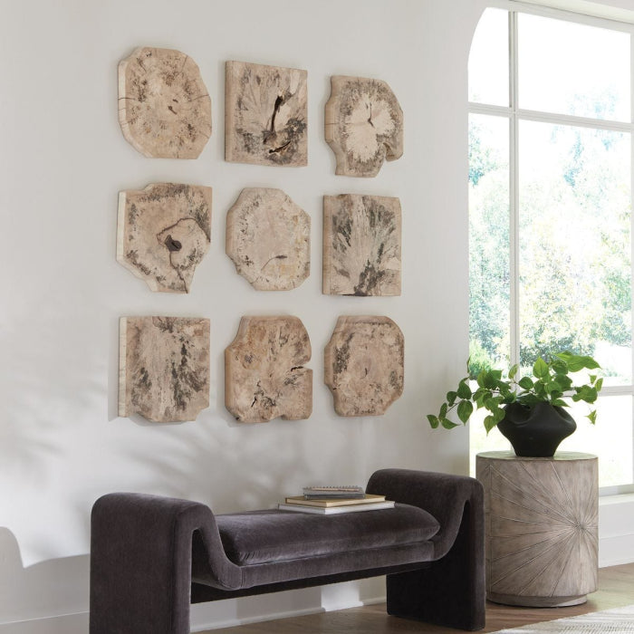 Uttermost Bahati Wood Bleached Wall Decor - Set of 9