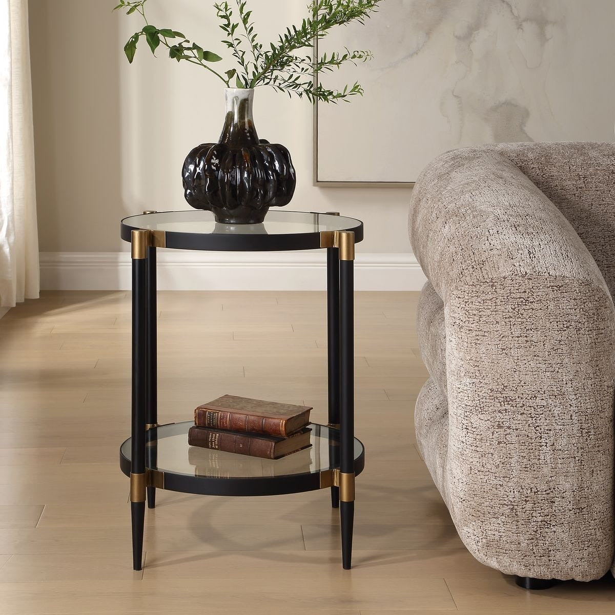 Uttermost Chadid Round Side Table in Glass