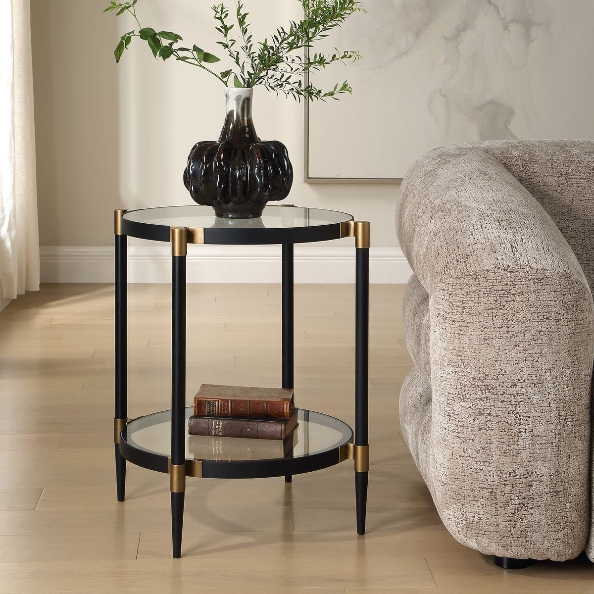 Uttermost Chadid Round Side Table in Glass
