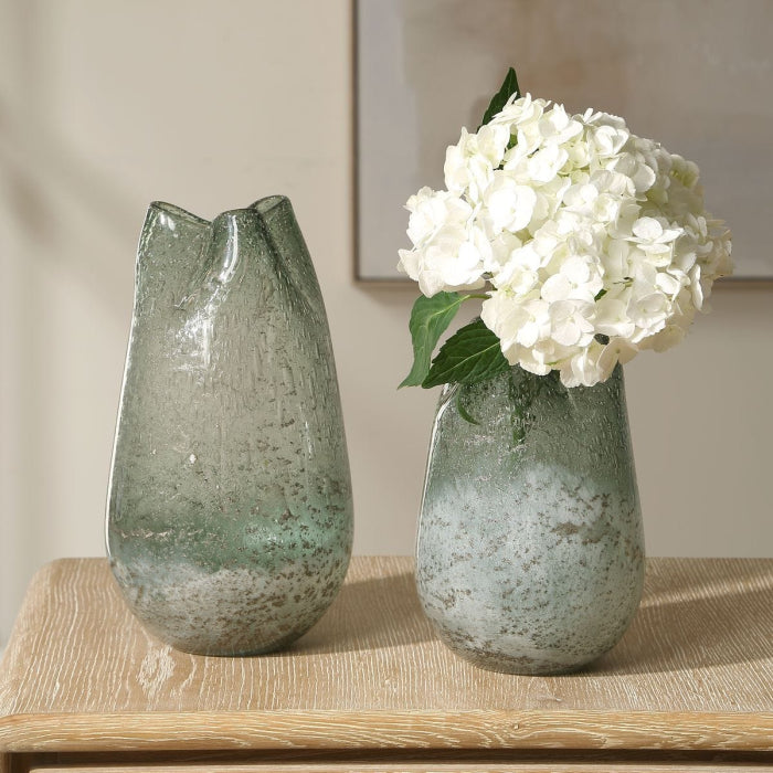 Uttermost Chianti Seeded Glass Vases - Set of 2