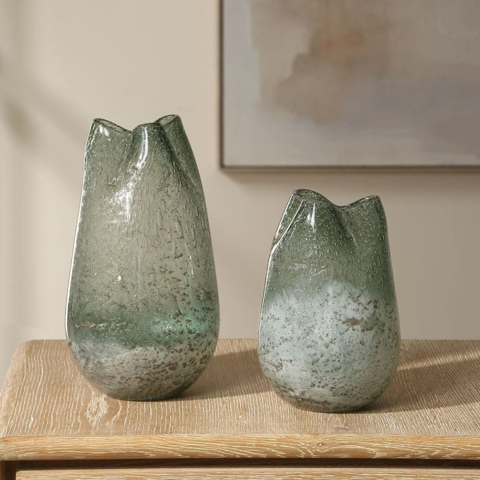 Uttermost Chianti Seeded Glass Vases - Set of 2